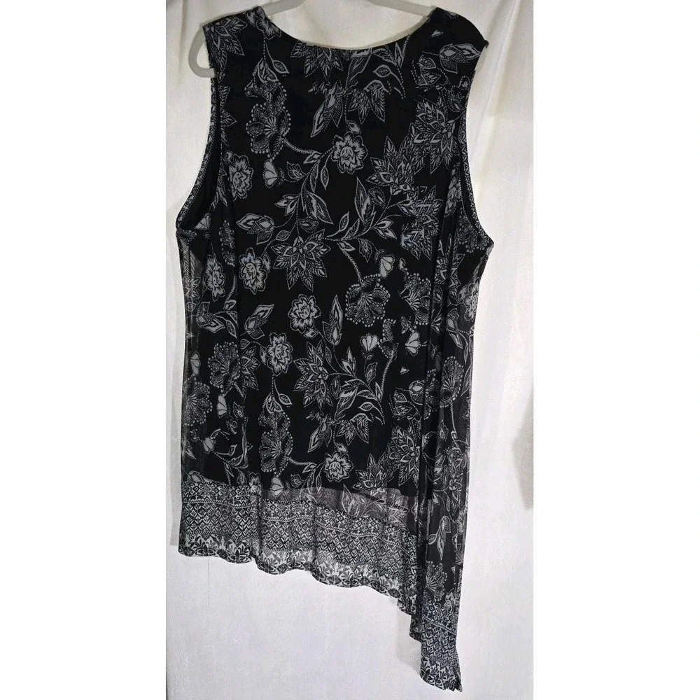Catherines Black White‎ Embellished Sleeveless Dress  22x Floral print - Picture 3 of 6